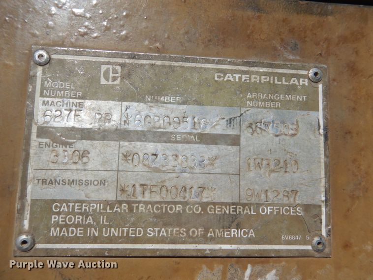 image for item HS9933 1987 Caterpillar 627E  conventional scraper