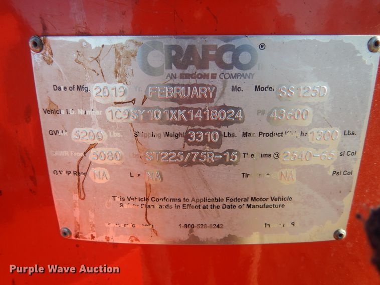 image for item HS9963 2019 Crafco SS125D melter applicator