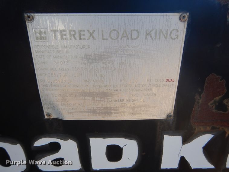 image for item HS9965 2007 Load King lowboy equipment trailer