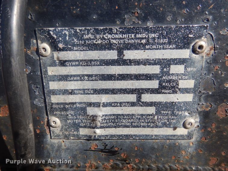 image for item HS9968 2006 Cronkhite 2950EWA equipment trailer