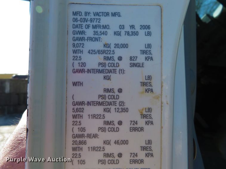 image for item HV9631 2006 International 7600  hydrovac truck