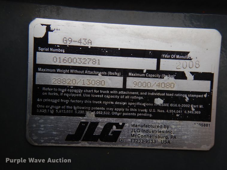 image for item IA9345 2008 JLG G9-43A  telehandler