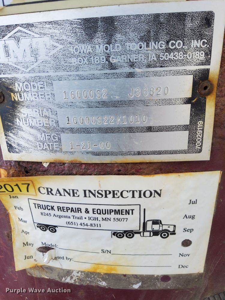 image for item IA9374 Iowa Mold Tooling Co. 16000S2-J36820 crane