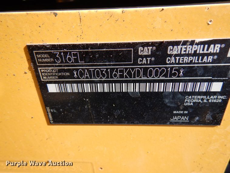 image for item IA9381 2016 Caterpillar 316FL  excavator