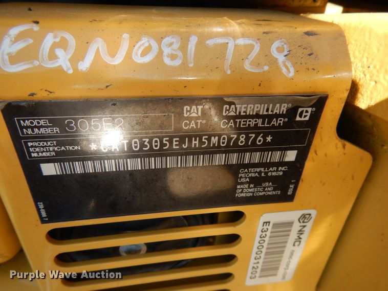 image for item IA9382 2018 Caterpillar 305E2  mini excavator