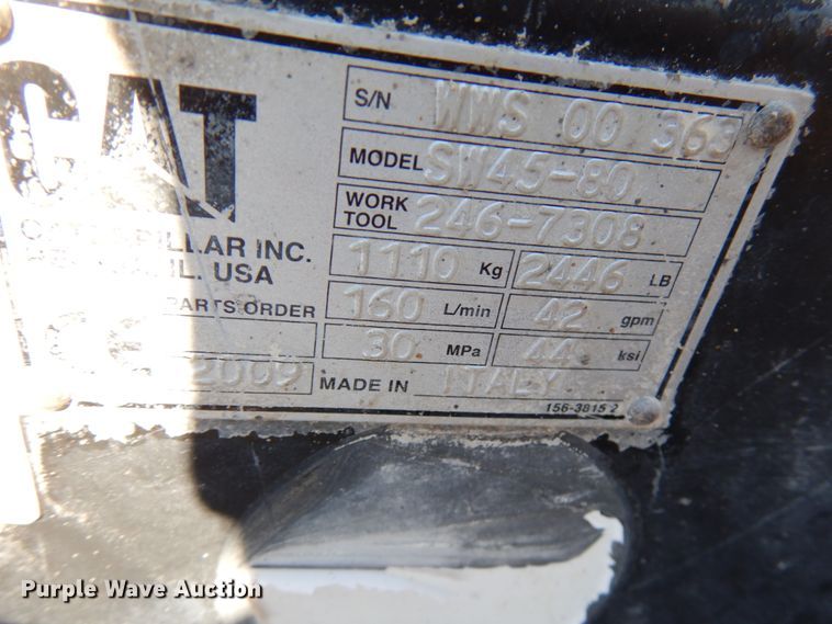 image for item IA9395 2009 Caterpillar SW45-80 48" diamter skid steer wheel saw