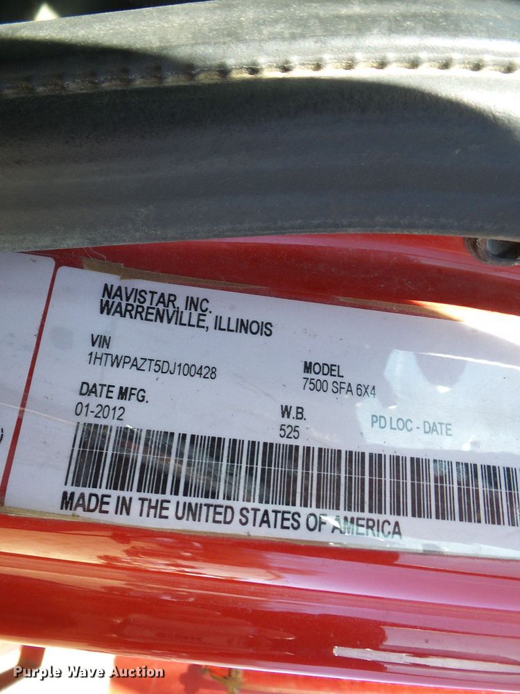 image for item DC2755 2013 International 7500  dump truck