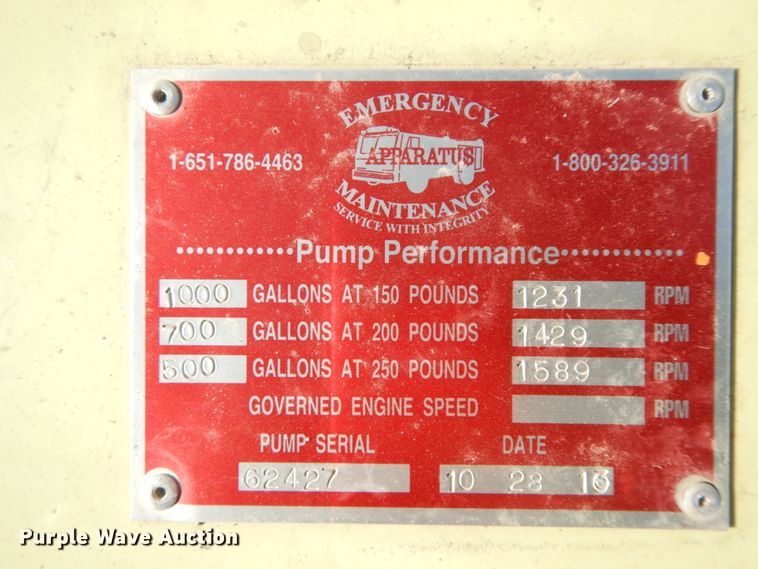 image for item DF6454 1982 Grumman HR101  pumper fire truck