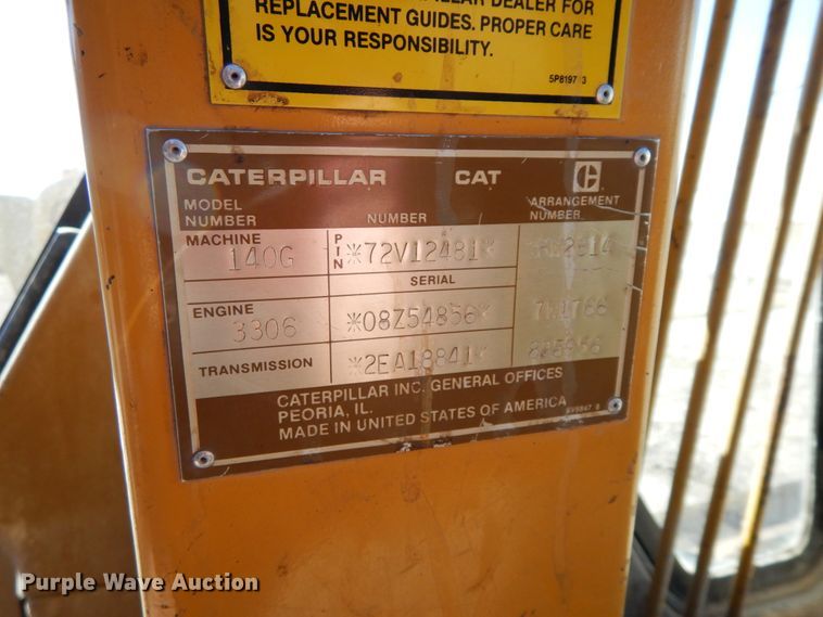 image for item DF6464 1989 Caterpillar 140G  motor grader