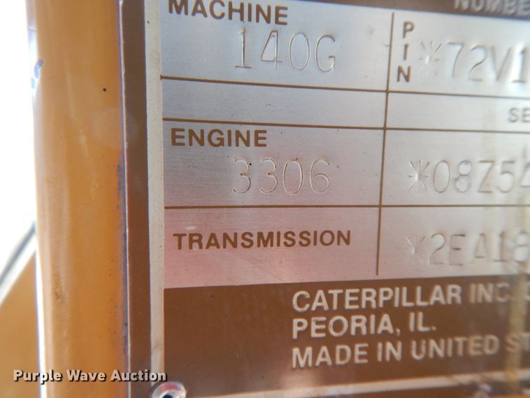 image for item DF6464 1989 Caterpillar 140G  motor grader