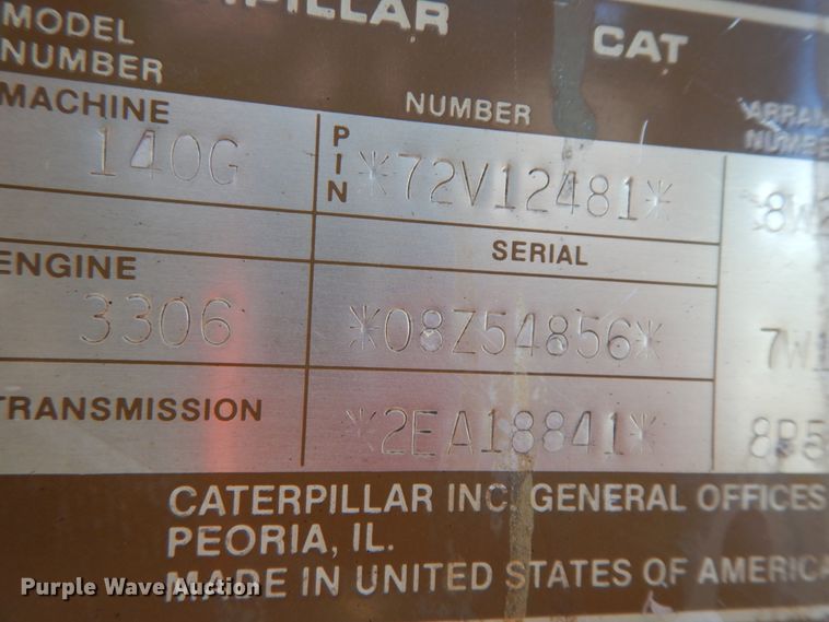 image for item DF6464 1989 Caterpillar 140G  motor grader