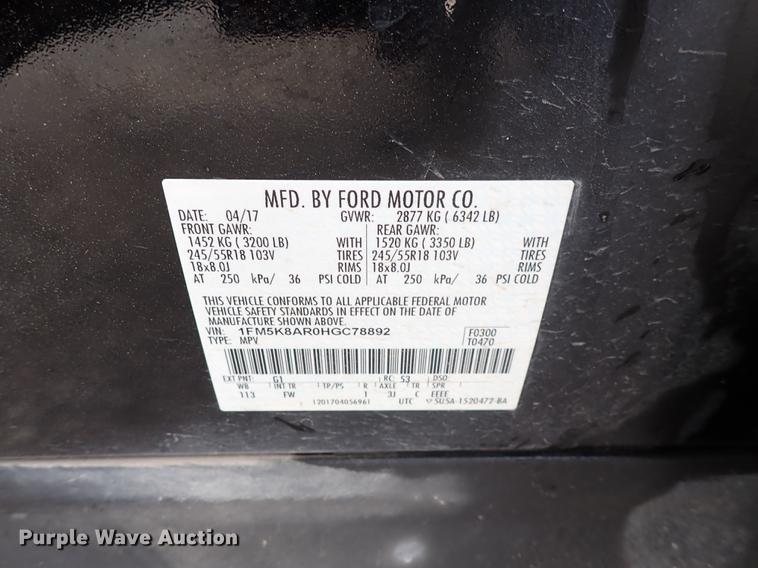 image for item DJ0083 2017 Ford Explorer Police  SUV