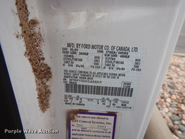 image for item DJ2862 2001 Ford F150 XL  pickup truck