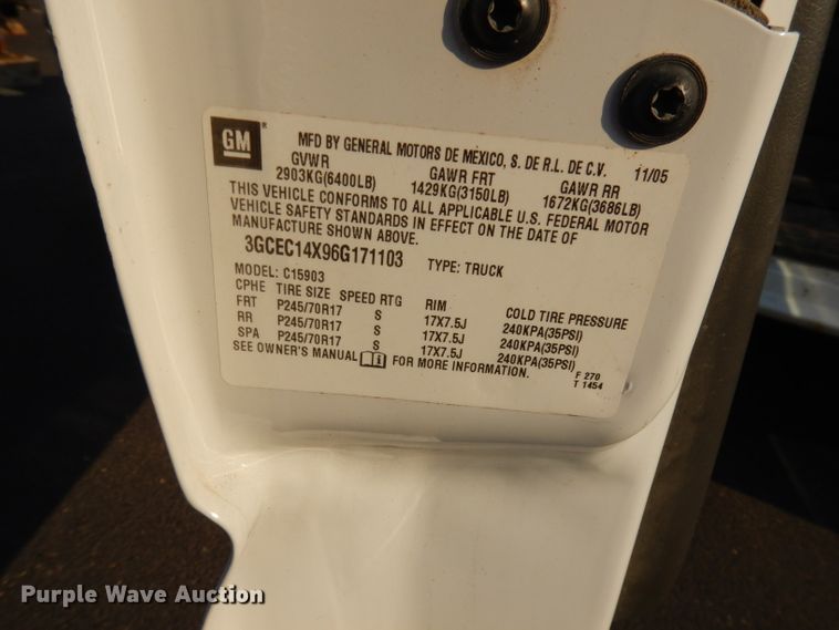 image for item DJ2868 2006 Chevrolet Silverado 1500  pickup truck