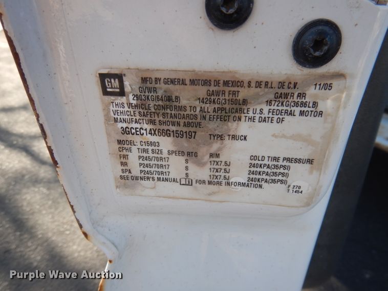 image for item DJ2869 2006 Chevrolet Silverado 1500  pickup truck