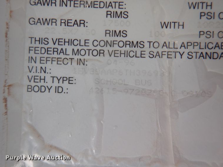 image for item DJ4964 1996 International 3800  school bus