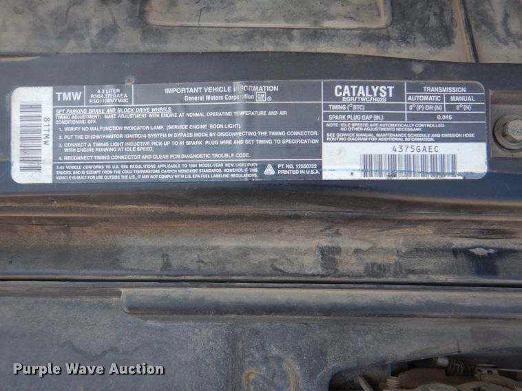 image for item DJ8685 1994 Chevrolet S10  pickup truck