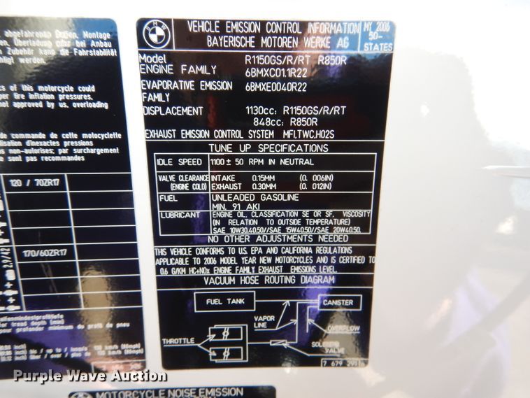 image for item DL2059 2006 BMW R1150RT motorcycle