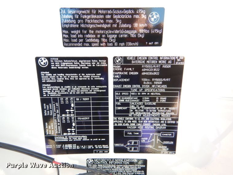 image for item DL2059 2006 BMW R1150RT motorcycle