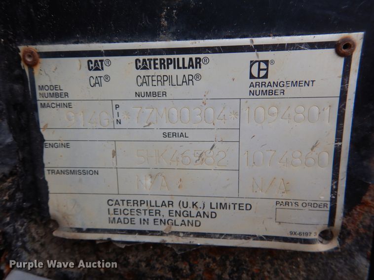 image for item DN6125 1997 Caterpillar 914G  wheel loader