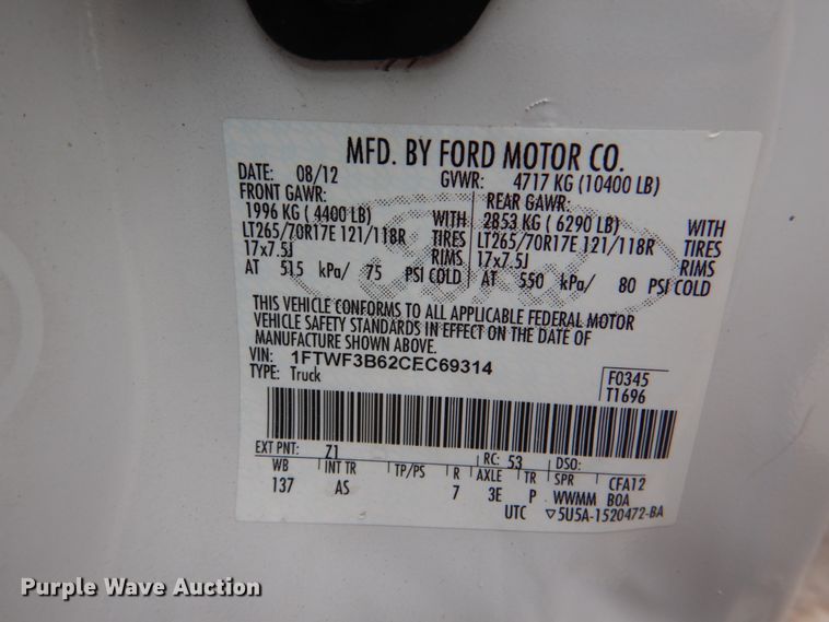 image for item DN6132 2012 Ford F350 Super Duty  pickup truck