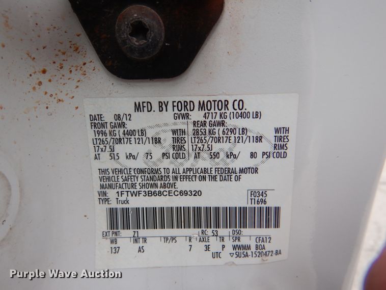 image for item DN6145 2012 Ford F350 Super Duty  pickup truck