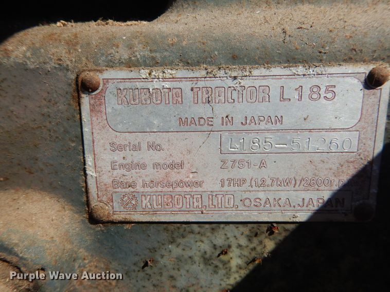 image for item GT9587 Kubota L185  tractor