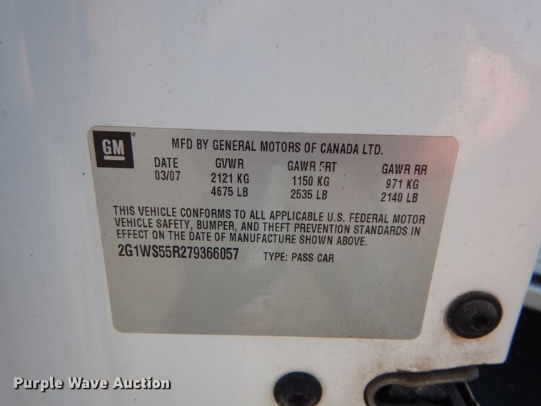 image for item GT9620 2007 Chevrolet Impala Police Cruiser