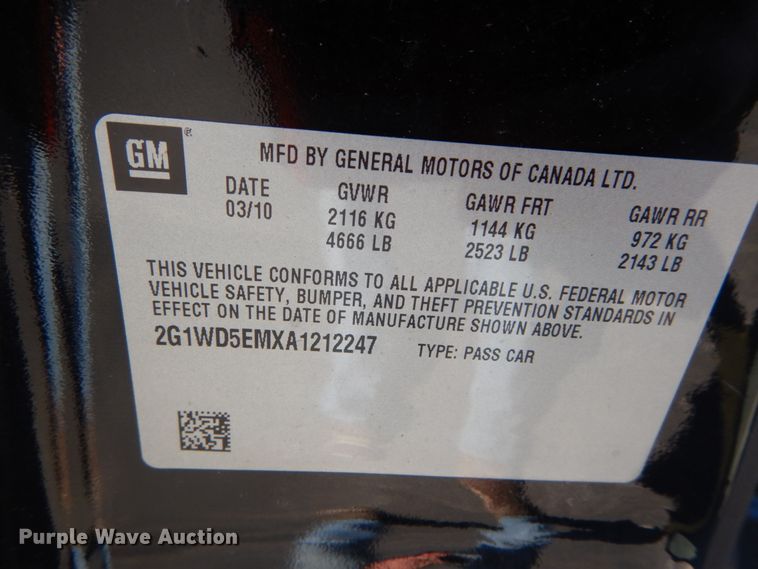 image for item GT9621 2010 Chevrolet Impala Police Cruiser