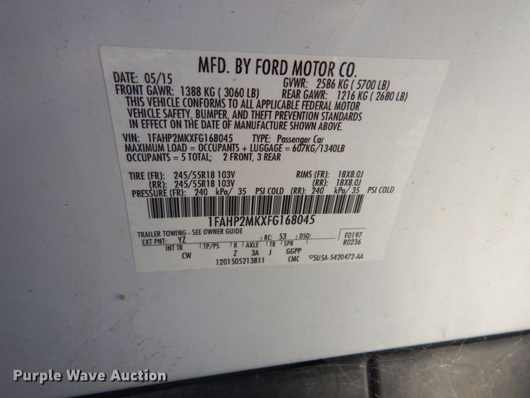 image for item GT9624 2015 Ford Taurus Police Interceptor