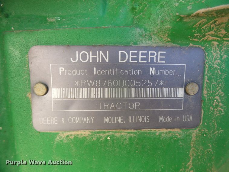 image for item DG8486 1992 John Deere 8760  4WD tractor
