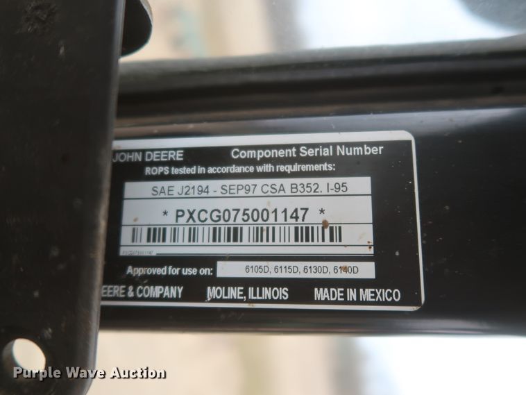 image for item DJ1849 2013 John Deere 6105D  MFWD tractor