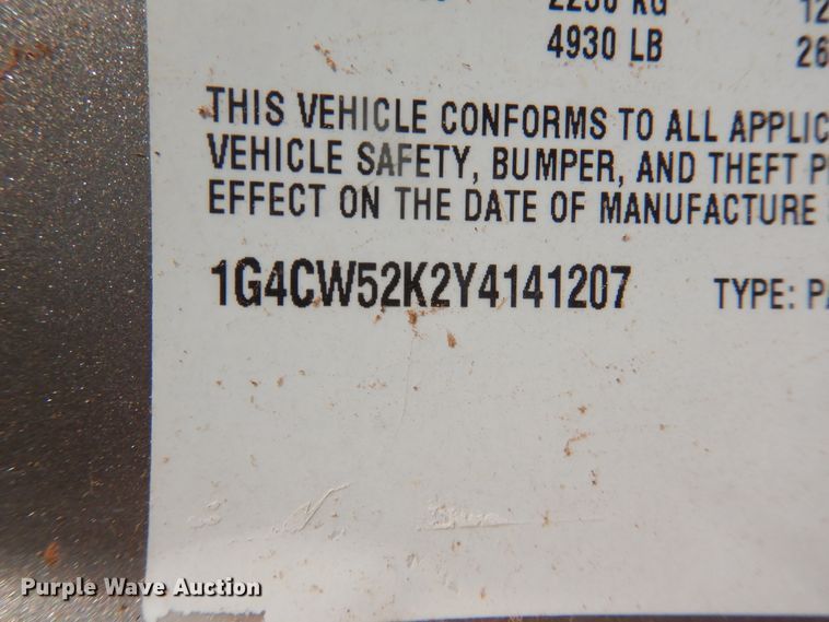 image for item DJ8249 2000 Buick Park Avenue