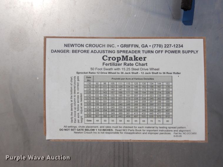 image for item DJ8253 Newton Crouch 48 Crop Maker spreader