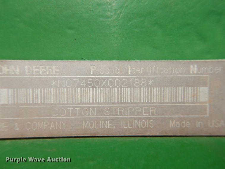 image for item DJ8273 1996 John Deere 7450  cotton stripper