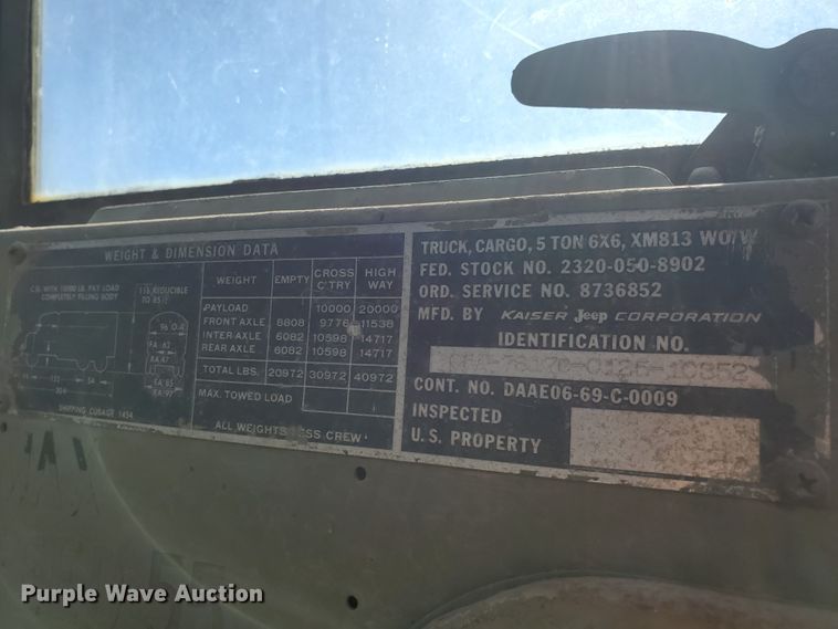 image for item EY9679 1970 Kaiser XM813  semi truck