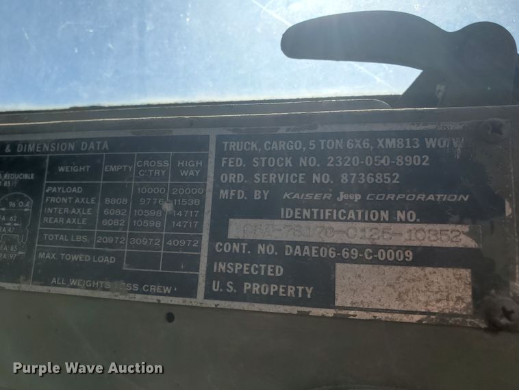 image for item EY9679 1970 Kaiser XM813  semi truck