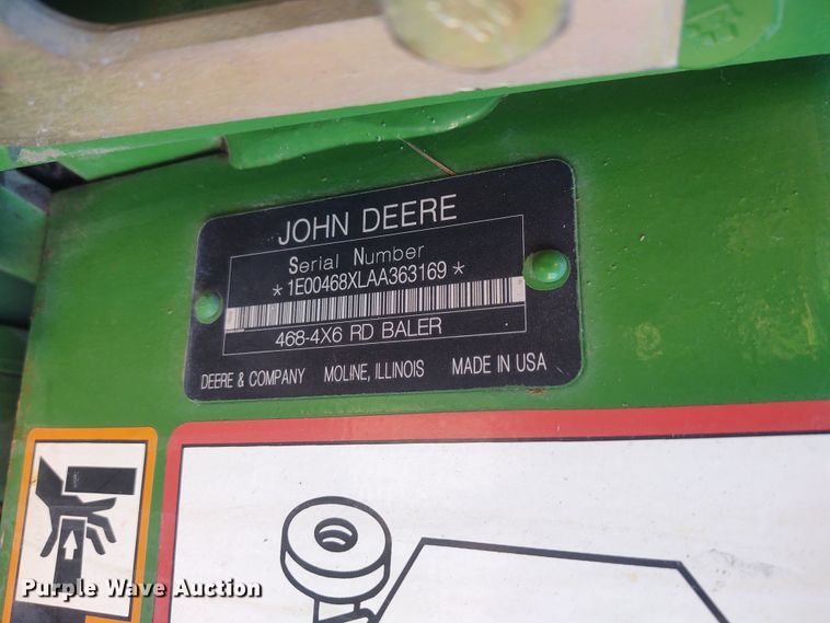 image for item FY9880 2010 John Deere 468  Mega Wide Plus round baler