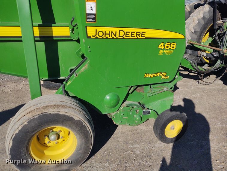 image for item FY9880 2010 John Deere 468  Mega Wide Plus round baler