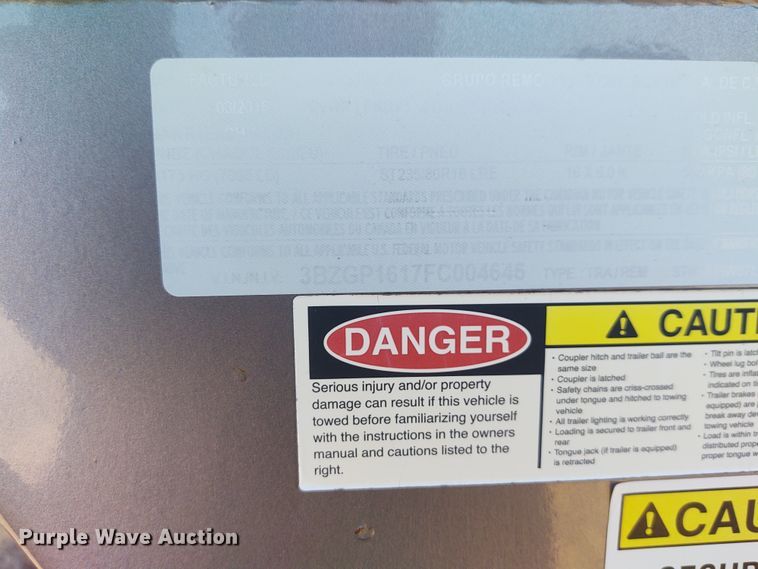 image for item FY9932 2015 Grupo Remolques Del Norte livestock trailer