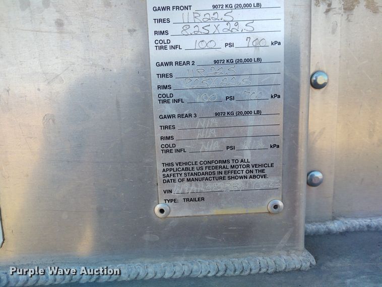 image for item FY9973 2011 Neville Built grain trailer