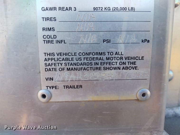 image for item FY9973 2011 Neville Built grain trailer