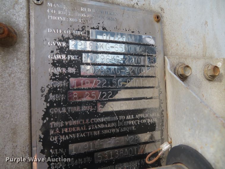 image for item DH0715 2004 Wilkens 53138A0T  walking floor trailer