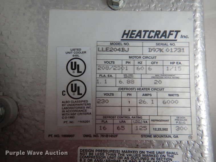 image for item DJ0384 1986 Dorsey Lite Guard  cold storage unit