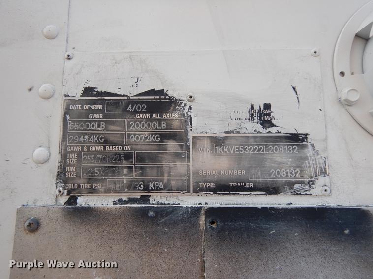 image for item DM2829 2002 Kentucky moving van trailer