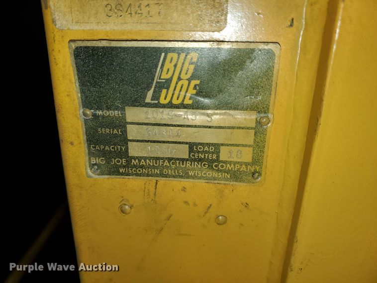 image for item EY9729 Big Joe 1018-A5S lift