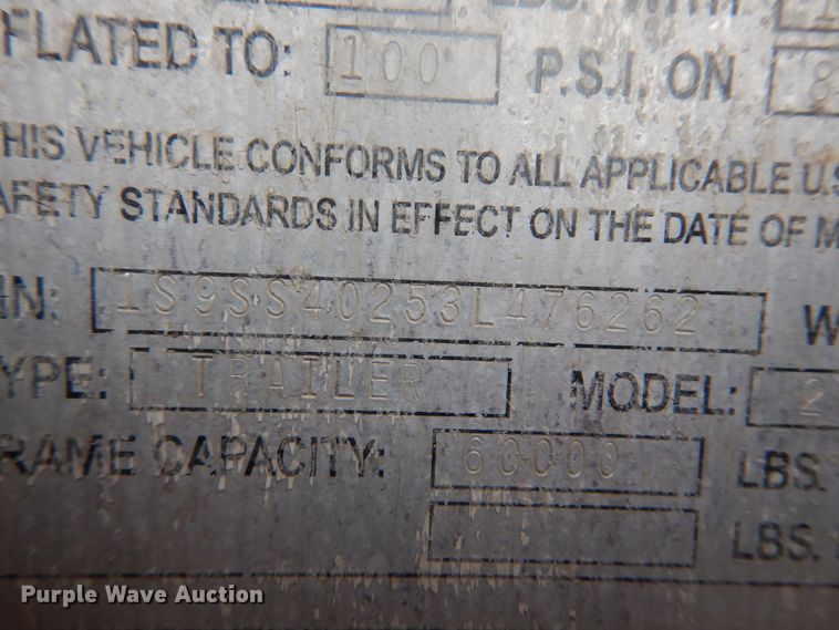 image for item GT9685 2003 Smith Co 2002  side dump trailer