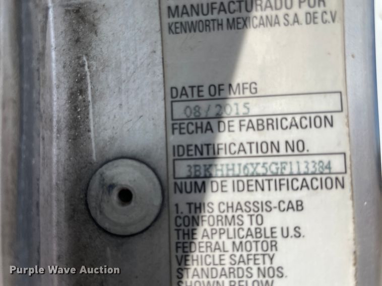 image for item HX9831 2016 Kenworth T370  box truck