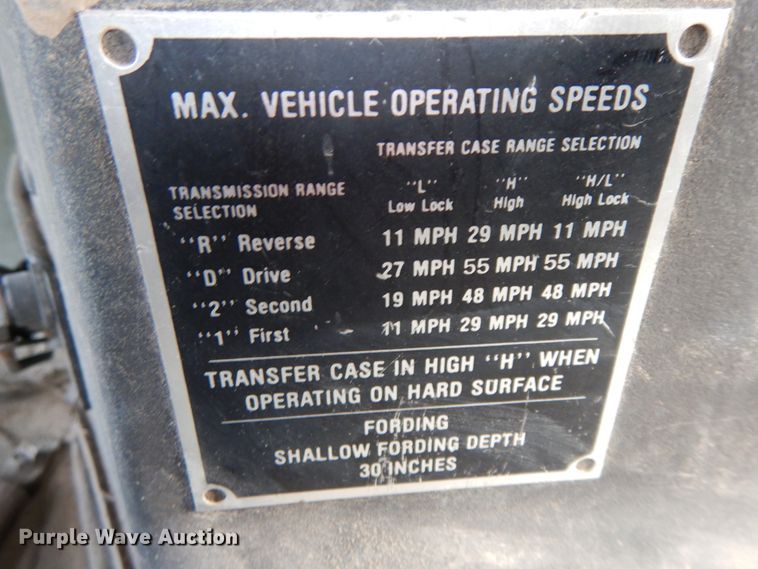 image for item DF6491 1990 Am General M998 Humvee  SUV