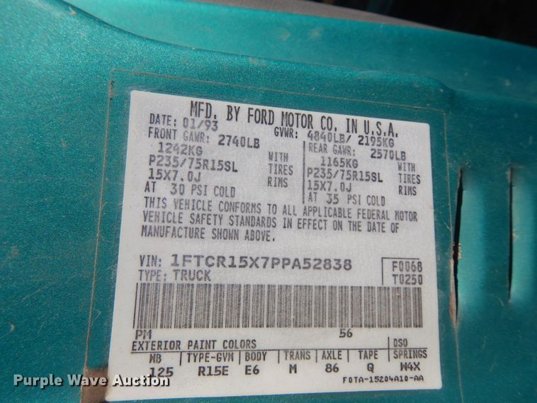 image for item DG4684 1993 Ford Ranger XLT  SuperCab pickup truck